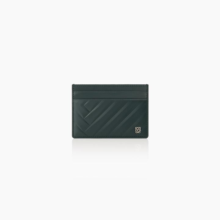 L-Quilting Leather Bi-fold Card Wallet