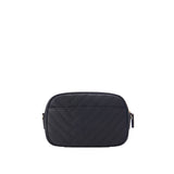 Mini Bold & Golden Logo Quilted Camera bag - Black