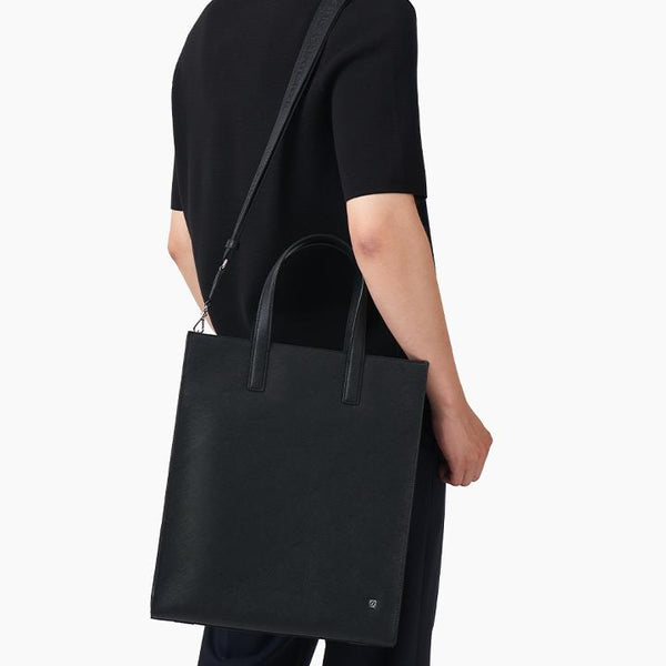 Formal Crossgrained Leather Tote Bag