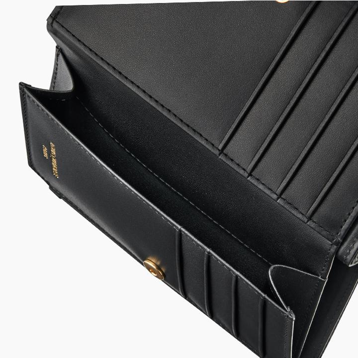 Portefeuille à zip moyen bifolaire en cuir L-Quilting Bifold