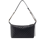 Chain and Quilted leather strap spacious shoulder bag