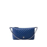 Small Chain and Quilted Leather Strap Shoulder Bag