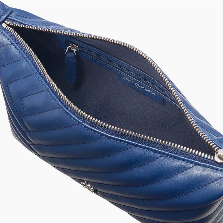 Small Chain and Quilted Leather Strap Shoulder Bag