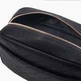 Mini Bold & Golden Logo Quilted Camera bag - Black