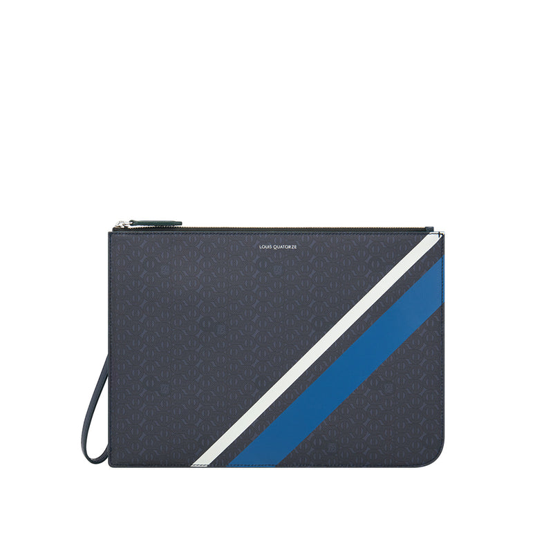 Stripe Point Daily Slim Clutch - Blue
