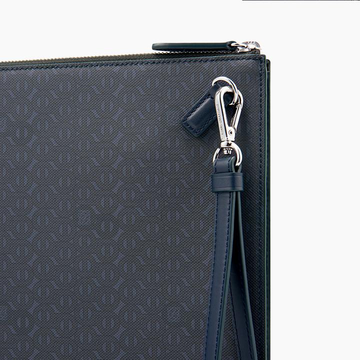 Stripe Point Daily Slim Clutch - Blue