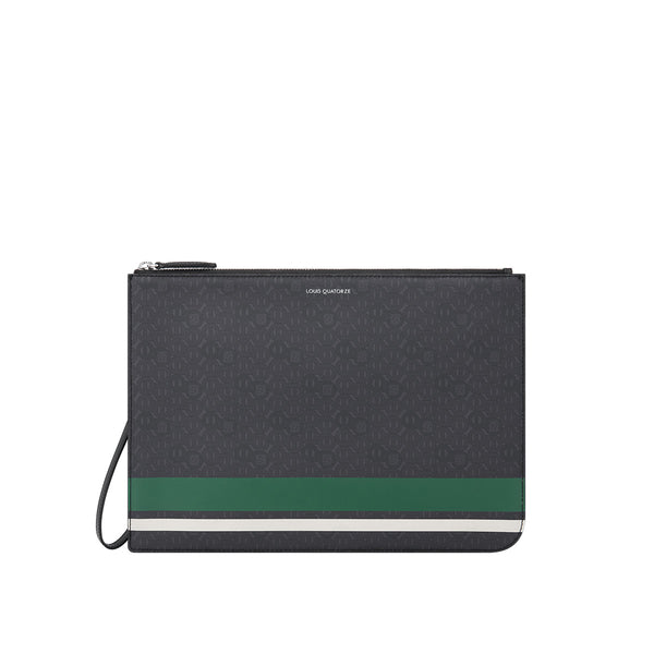 Stripe Point Daily Slim Clutch - Green