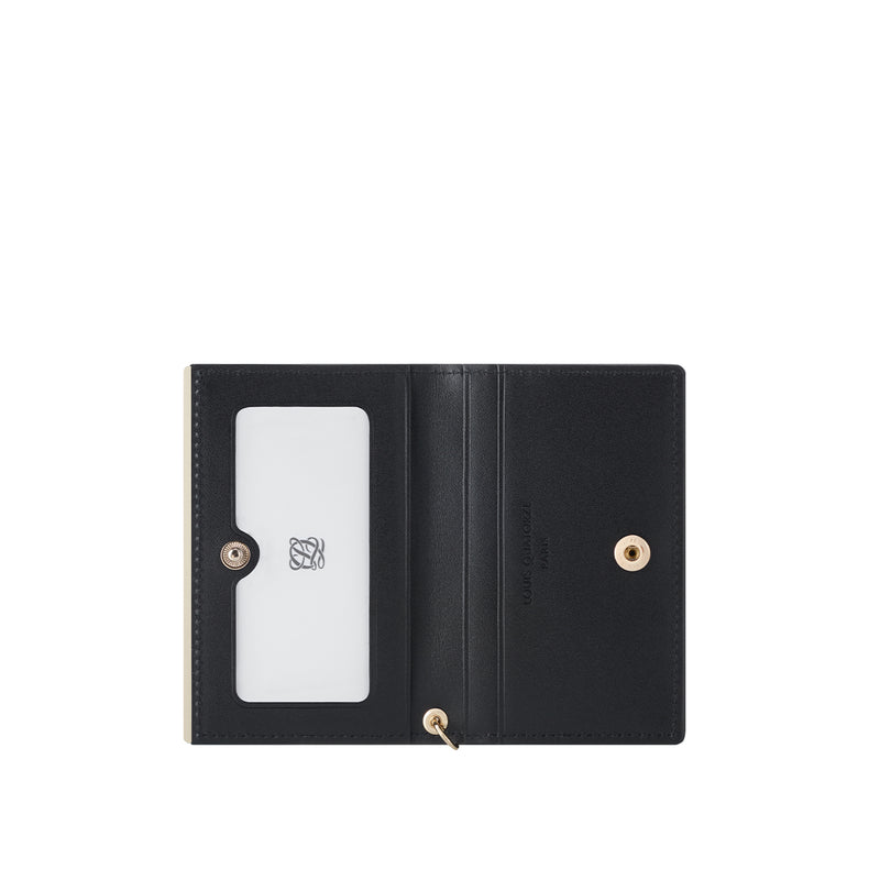 Basic slim card wallet with charm