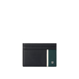 Stripe point Leather Card Holder - Green