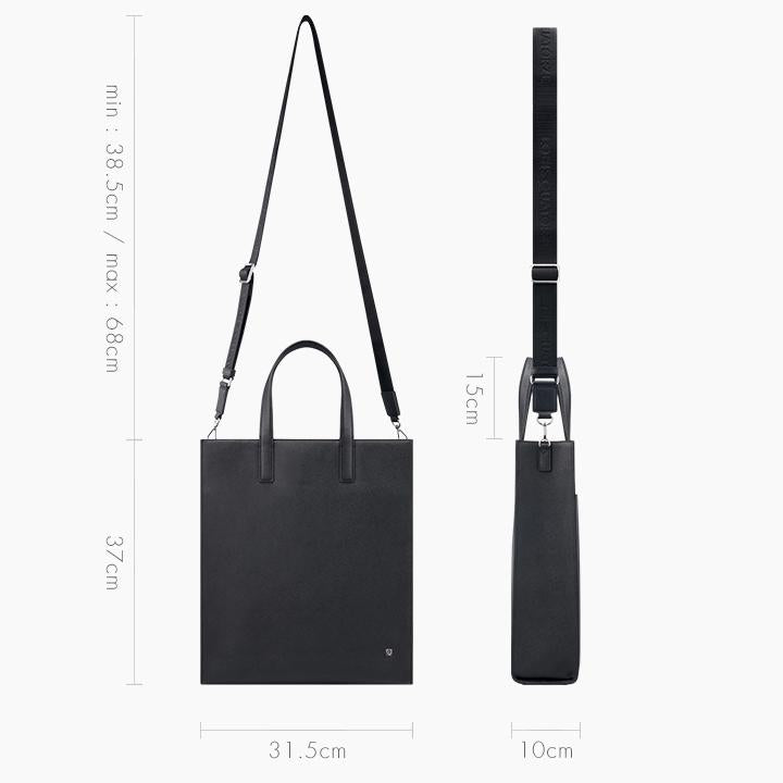 Formal Crossgrained Leather Tote Bag – LOUIS QUATORZE