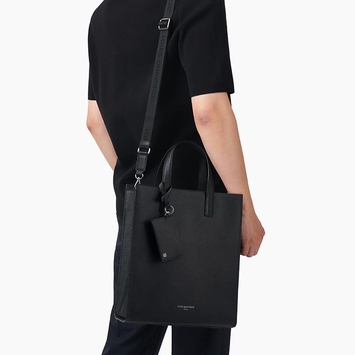 Formal Crossgrained Leather Tote bag with Cardholder – LOUIS QUATORZE