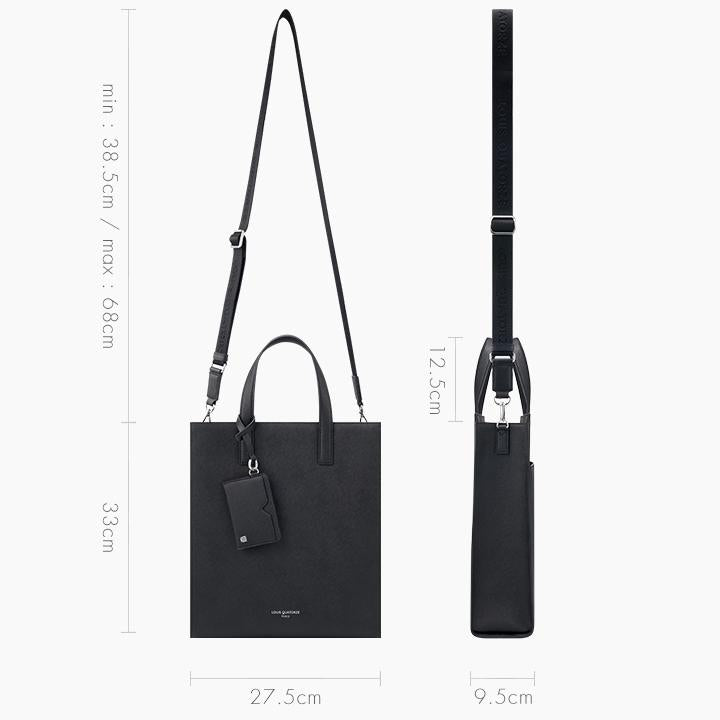 Formal Crossgrained Leather Tote bag with Cardholder
